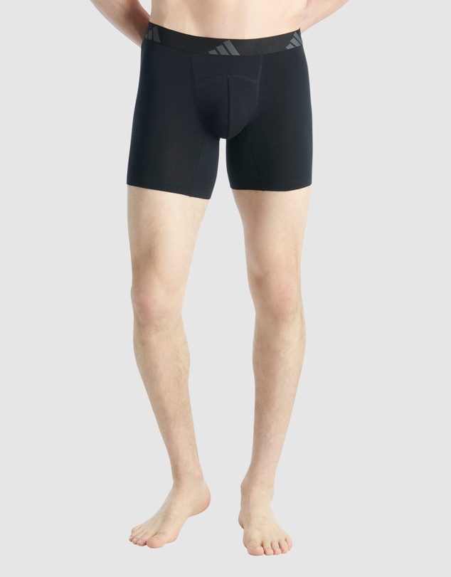 adidas Sportswear - 2 Pack Active Flex Cotton Ergonomic Boxer Brief Underwear