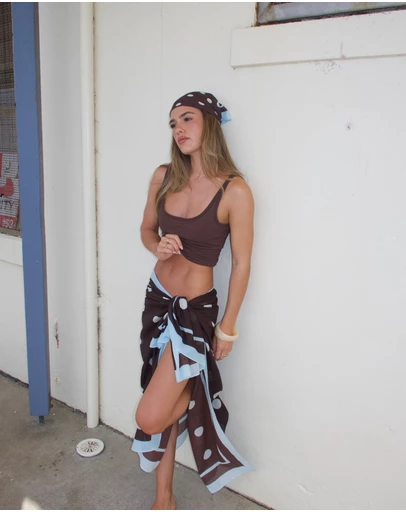 SSAINT - Polka Dot Sarong Brown & Blue