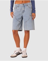 EDIKTED - Jacqui Low Rise Denim Bermuda Shorts