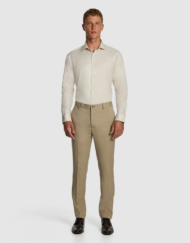 yd. - Clubman Pure Cotton Twill Slim Fit Dress Shirt