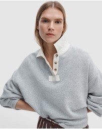 rag & bone - Vintage Terry Oversized Polo Sweatshirt