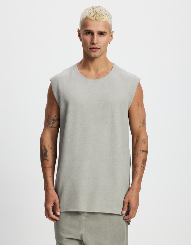 Surrounded By Ghosts - The Santite Crew Knit Raw Neck Vest