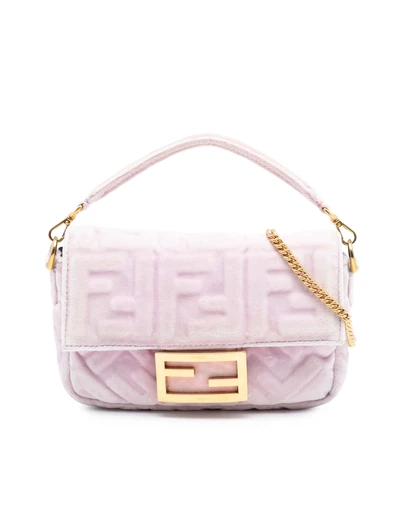 Pre-Loved by Azura Reborn - Pre-Loved Mini Zucca Embossed Velvet Baguette Satchel
