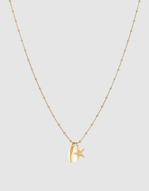Elli Jewelry - Shell Pendant Necklace in Gold-Plated 925 Silver