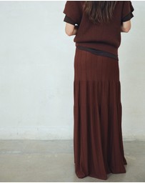 M.N.G - Knitted Long Skirt With Seam Detail