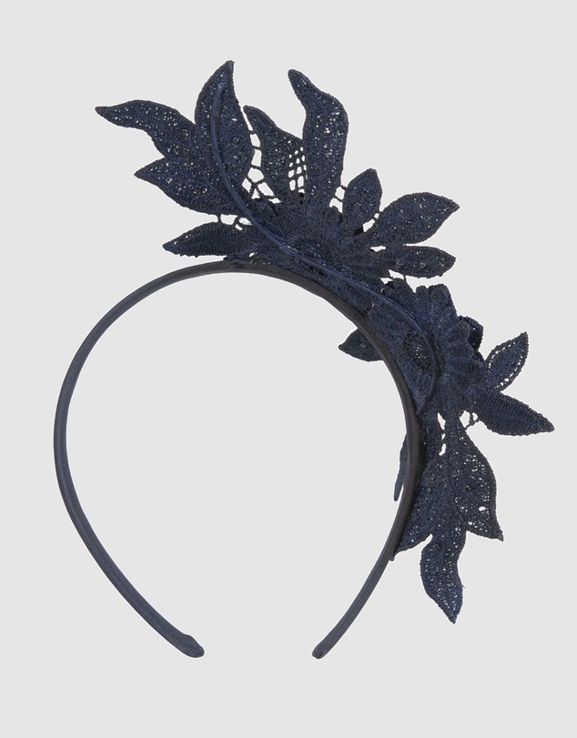 Max Alexander - Lace Crown Navy Headband Fascinator