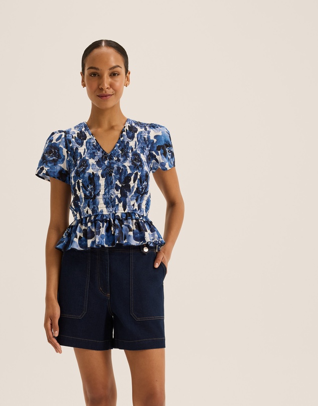 Review - Elizabeth Shirred Peplum Top