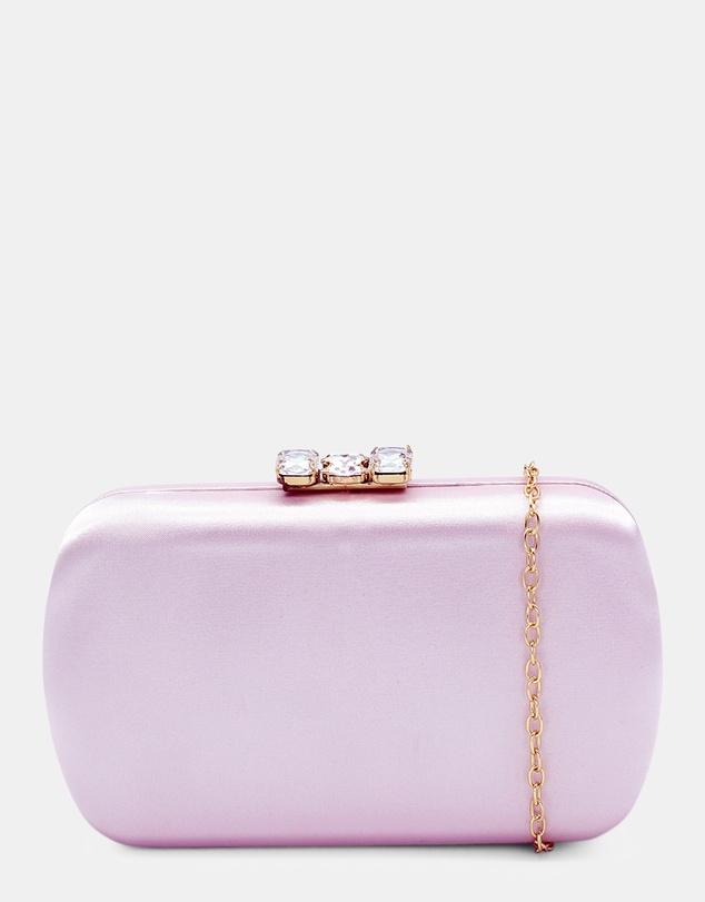 Morgan & Taylor - Posey Satin Clutch in Pink