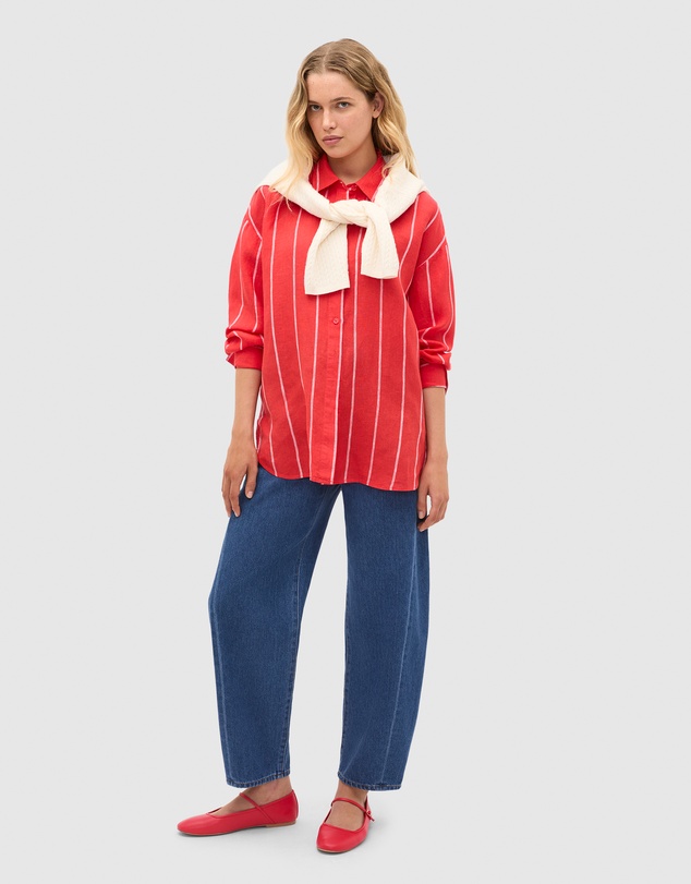 Seed Heritage - Stripe Linen Oversized Shirt