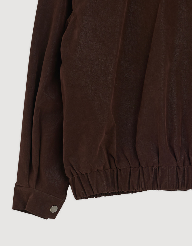 Revibe - Repaired AERE Ines Suede Look Funnel Neck Jacket - AU 6
