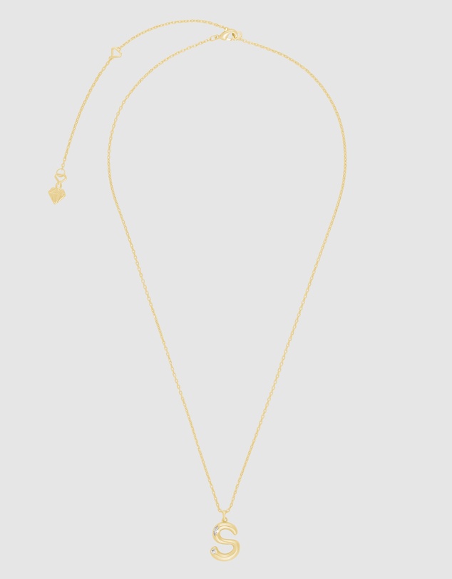 Wanderlust + Co - Alphabet Bubble Pendant Necklace - Letter S