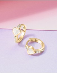 Mestige Kids - Amour Heart Hoops - 18K Gold Plated