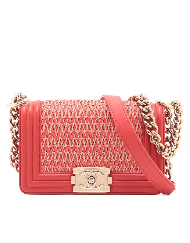 Pre-Loved by Azura Reborn - Pre-Loved Small Straw and Lambskin Boy Flap