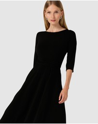SACHA DRAKE - 3/4 Sleeve Reverse Wrap Midi Dress