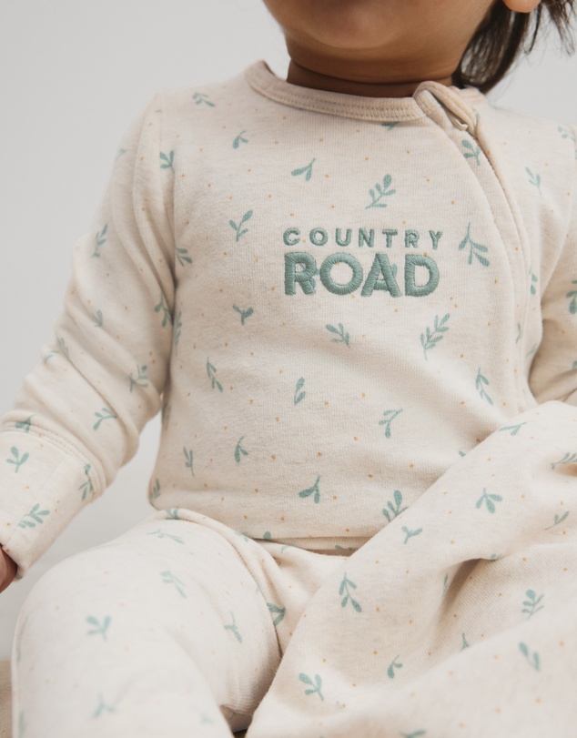 Country Road - Organically Grown Cotton Blend Logo Zip Jumpsuit