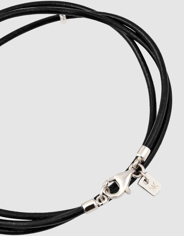 Kuzzoi - ICONIC EXCLUSIVE - Leather Cord Bracelet in 925 Sterling Silver