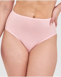 Bras N Things - NKD High Waist Brazilian Knicker-Pink