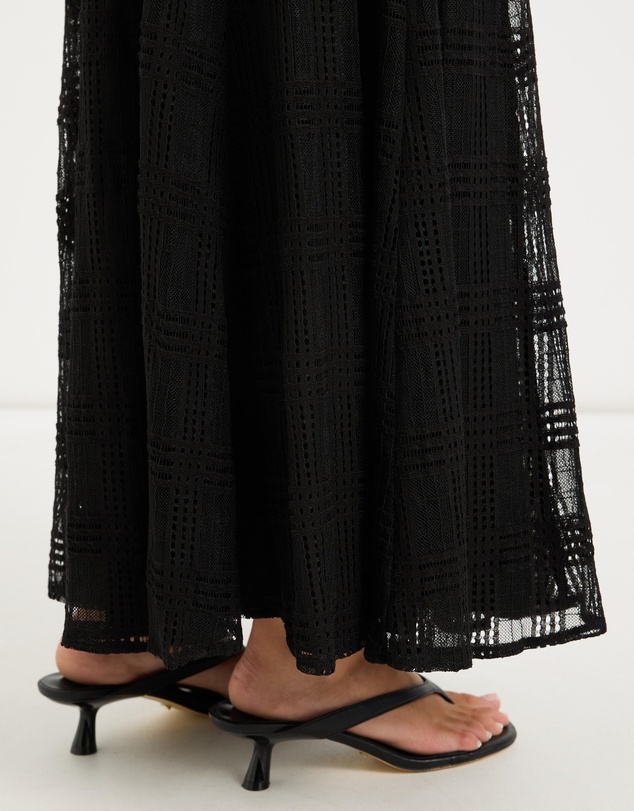 Calli - Selene Sheer Check Maxi Skirt