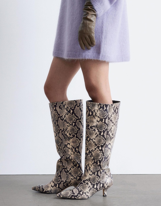 & Other Stories - Kitten Heel Leather Knee Boots