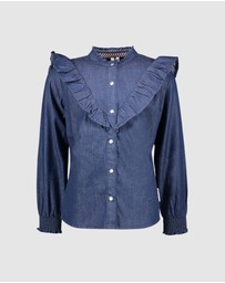 B.Nosy - Long Sleeve Denim Blouse - Kids-Teens