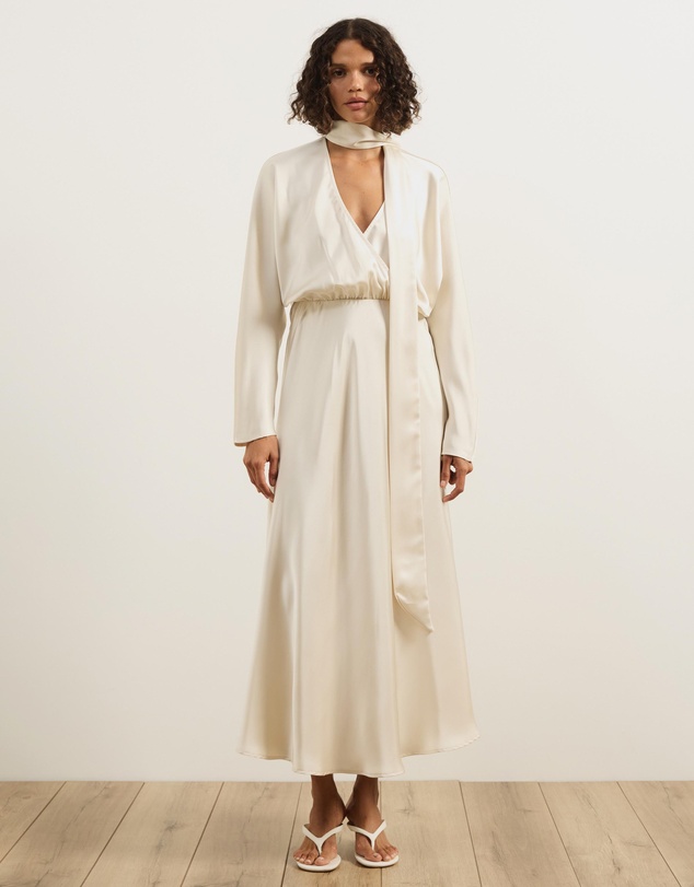Atmos&Here - Priya Scarf Satin Midi Dress