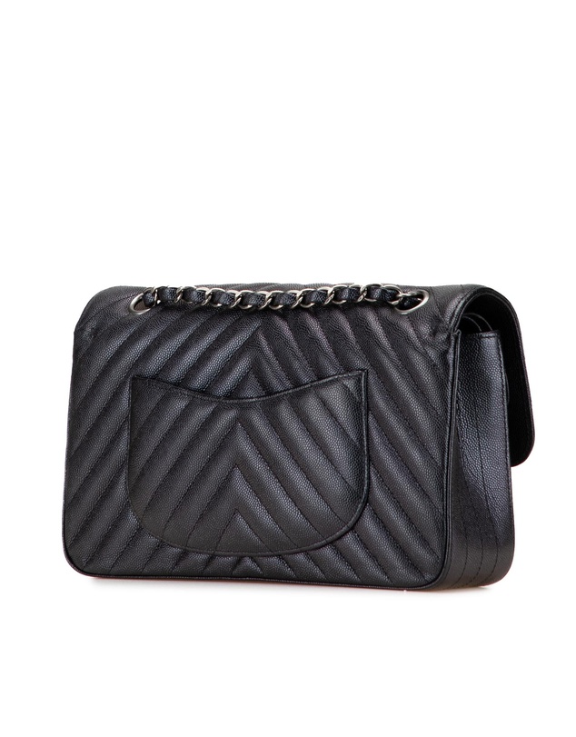 Pre-Loved by Azura Reborn - Pre-Loved Medium Classic Chevron Caviar Double Flap