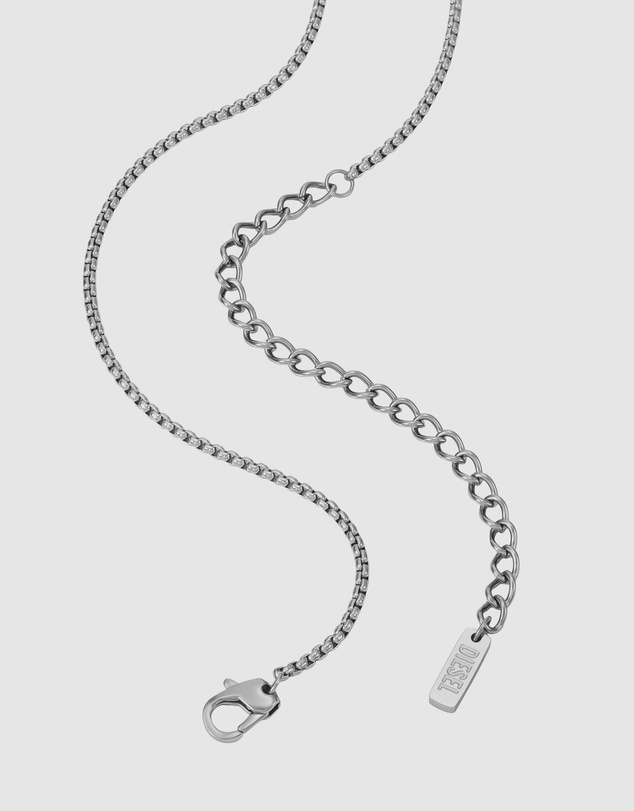 Diesel - D Logo Silver-Tone Necklace