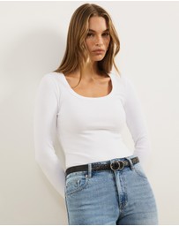 Atmos&Here - Organic Cotton Rib Scoop Neck Top