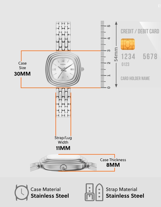 Fossil - Emerson Silver Tone Analogue Watch