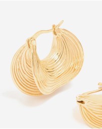 Lovisa - Waterproof Gold Plated Stainless Steel Etched Chunky Hoop Earrings