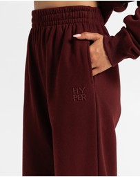 HyperLuxe The Label - Logo Embroidered Straight Leg Sweatpants