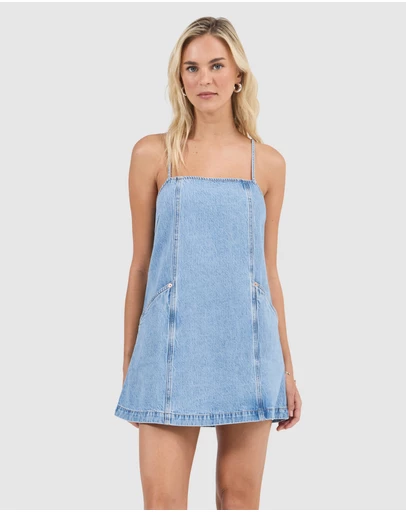 Rolla's - Deco Denim Cami Dress - Vintage Stone