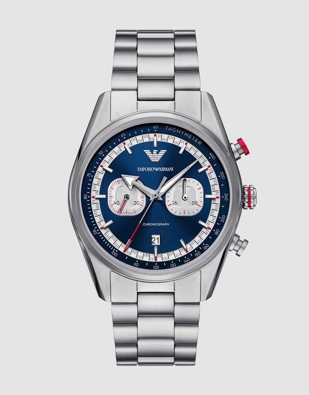 Emporio Armani - Silver Tone Chronograph Watch