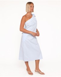 Petal & Pup - Brynlee One Shoulder Midi Dress - Blue