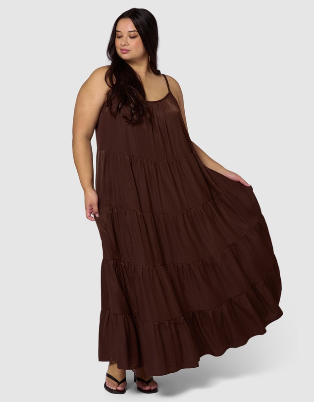 Sunday In The City - Rough Edit Satin Maxi Dress
