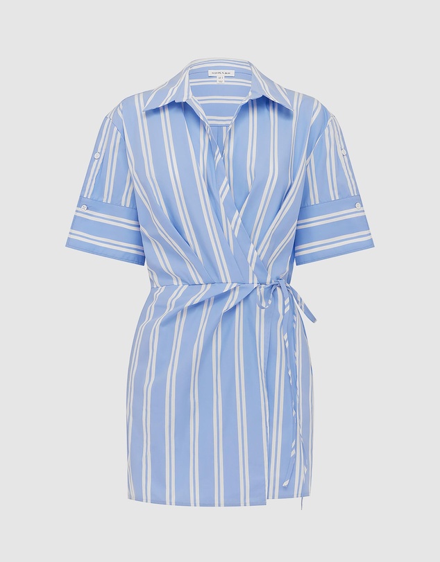 Shona Joy - Omri Draped Shirt Mini Dress - ICONIC EXCLUSIVE
