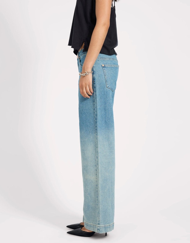 ONE TEASPOON - Low Riders Low Waist Wide Leg Denim Jeans - Texas Blue