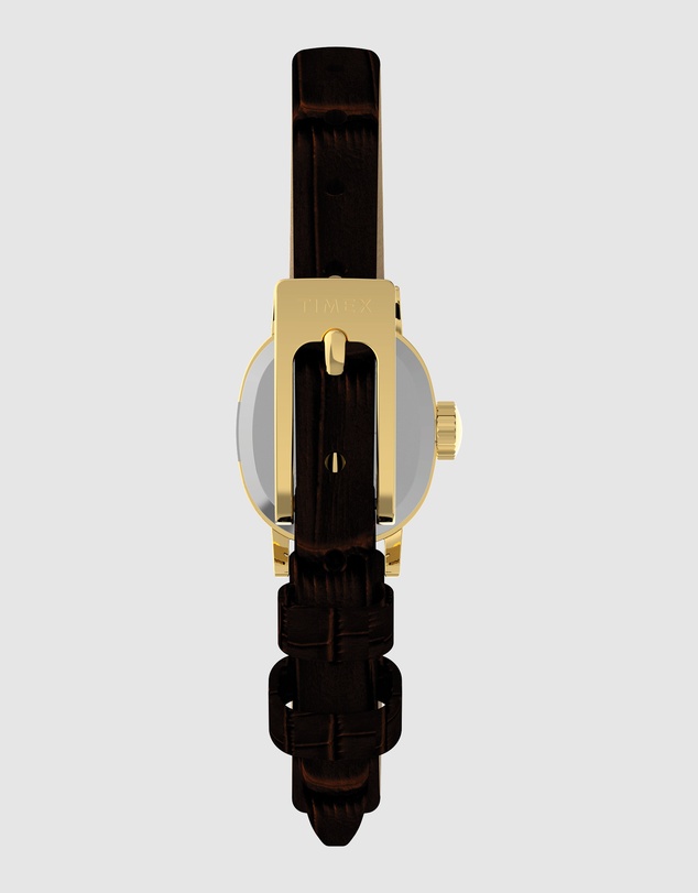 TIMEX - Cavatina® Mini 17mm Brown Crocodile Grain Leather Strap Watch