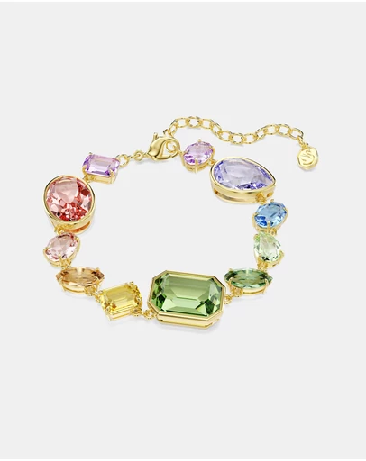 Swarovski - Gema Bracelet, Mixed Cuts, Multicolored, Gold-Tone Plated