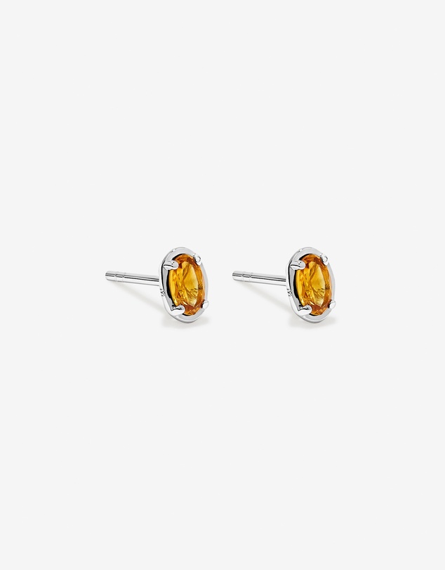 Michael Hill - Oval-Cut Citrine Stud Earrings in Sterling Silver