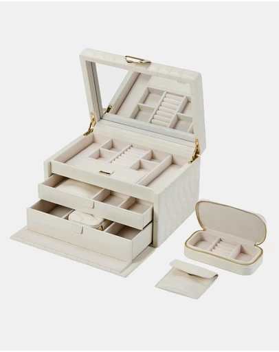 Wolf - WOLF Lauren Medium jewellery Box Ivory