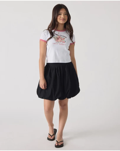 Decjuba Kids - Becky Bubble Hem Mini Skirt - Teens