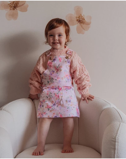 WITH LOVE FOR KIDS - Hazel Denim Pinafore Dress - Babies - Kids
