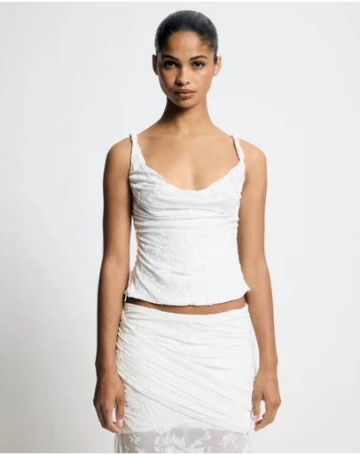 Lover - Elisabeth Cowl Neck Burnout Top
