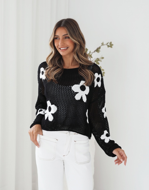 Esther & Co - Pacino Knit Top - Black