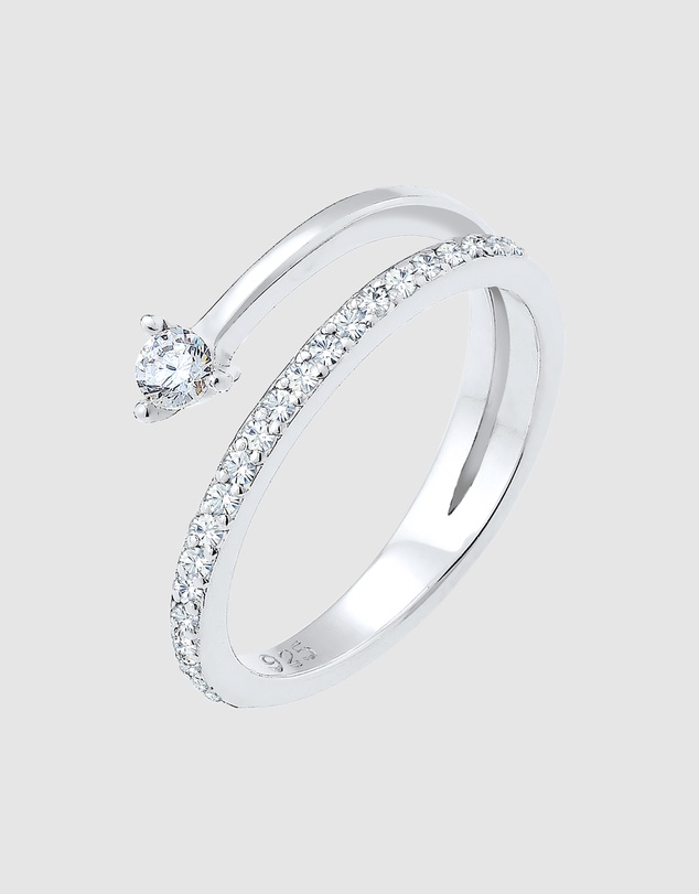 Elli Jewelry - Ring Zirconia Arrow 925 Sterling Silver