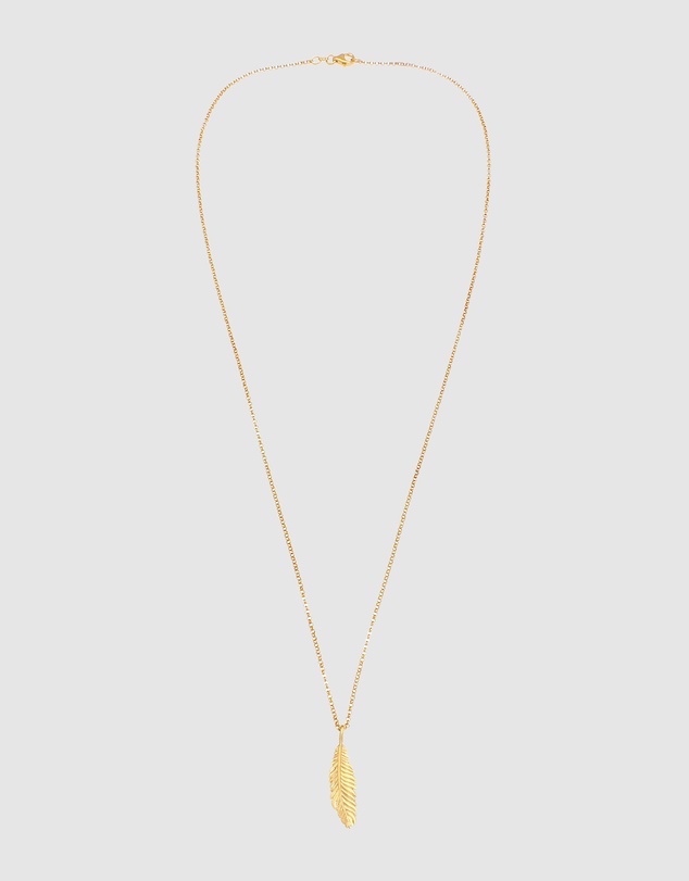 Kuzzoi - ICONIC EXCLUSIVE - Feather Pendant Necklace in Gold-Plated 925 Sterling Silver