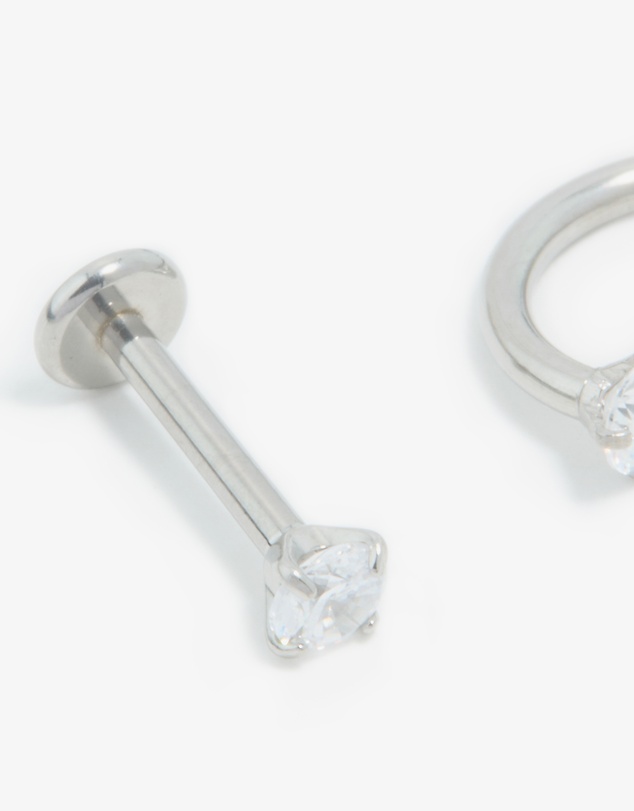 Lovisa - Surgical Steel Cubic Zirconia Ear & Body Jewellery 3-Pack