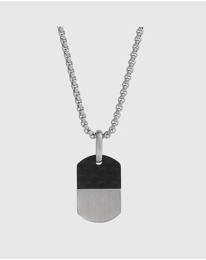 Najo - Aviator Men's Carbon Fibre & Steel Necklace
