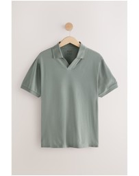 NEXT - Short Sleeve Cuban Collar Pique Polo Shirt